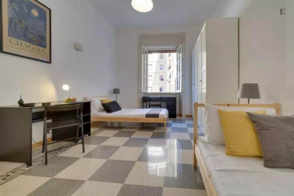 Bright 2-bedroom flat near the Bologna metro - Rome - chambre - ImmoJeune