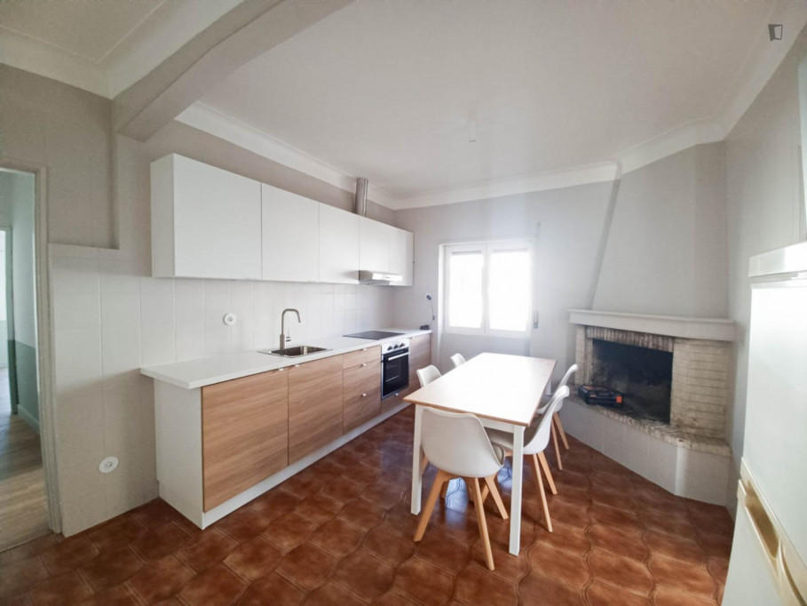 Spacious double bedroom in a 6-bedroom house