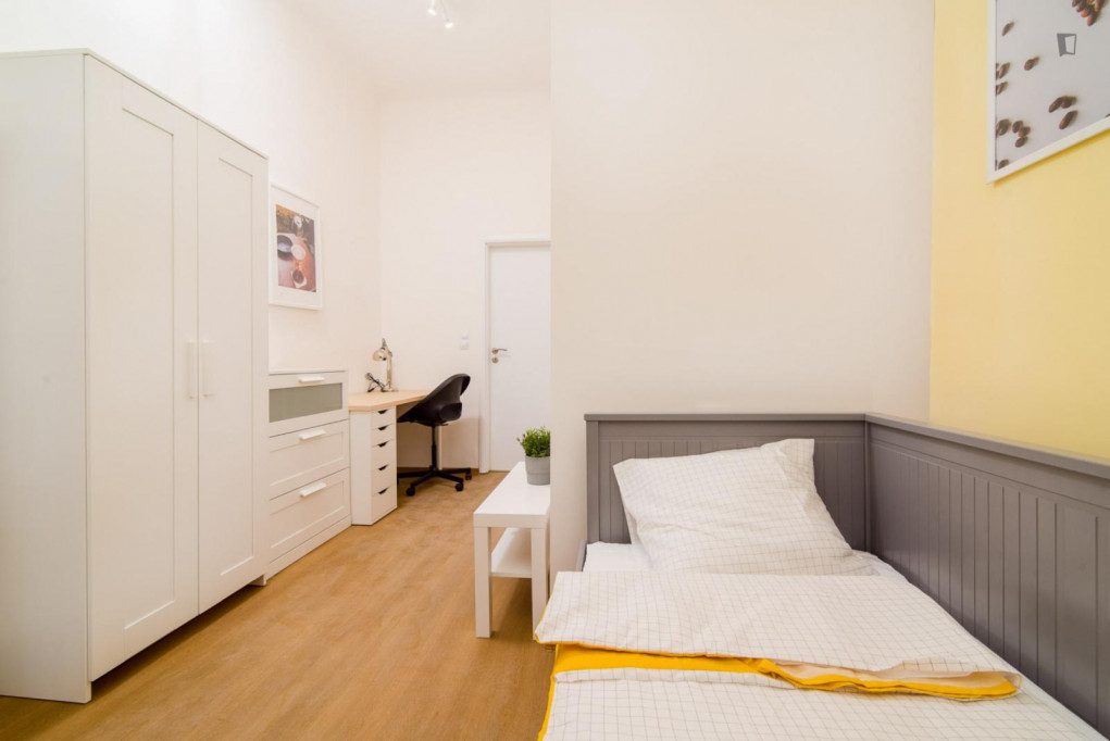 Comfy single bedroom in a 5-bedroom apartment close to Riegrovy sady