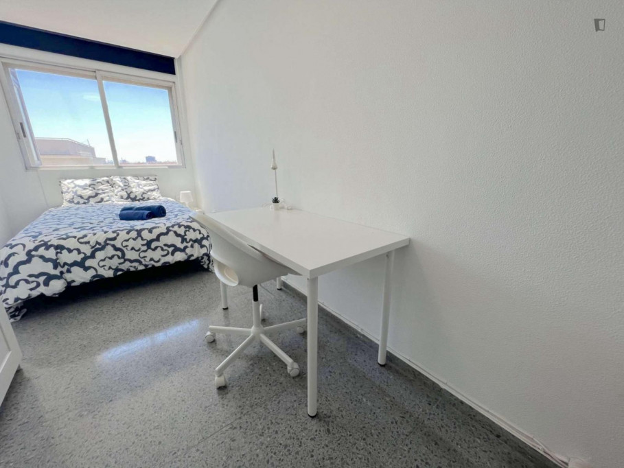 Big double bedroom with exterior view in Campus Blasco Ibañez - Valence - chambre - ImmoJeune