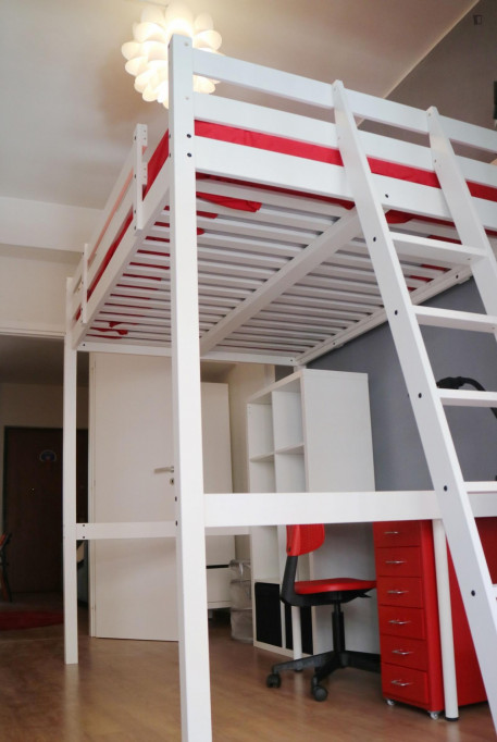 Large Great looking single bedroom with balcony and outside area