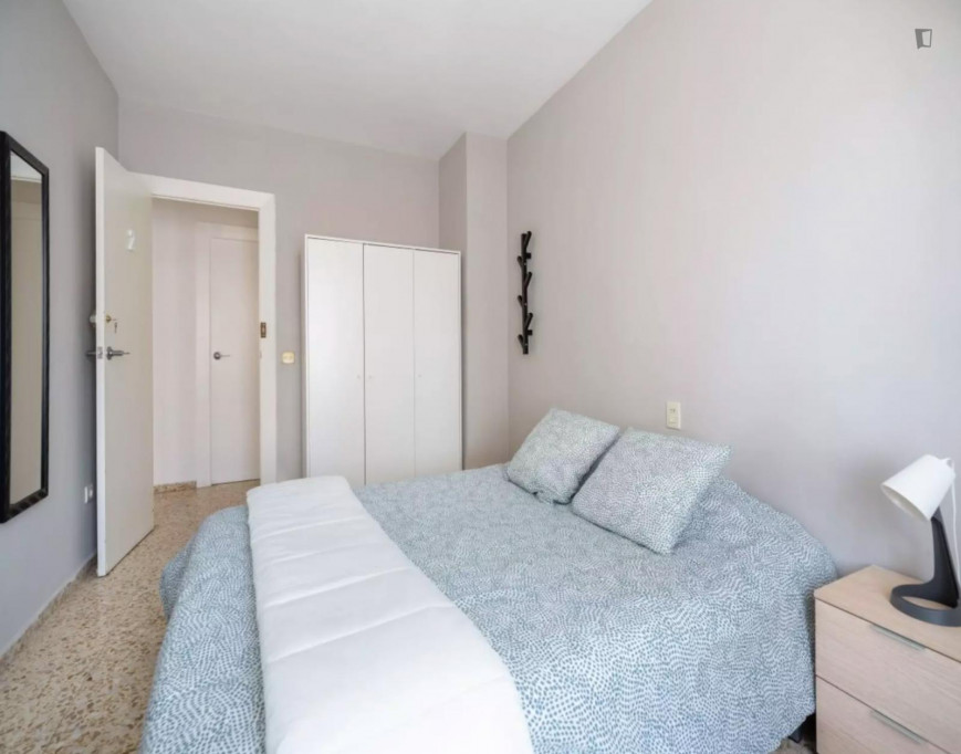 Cozy single bedroom in a property with balcony