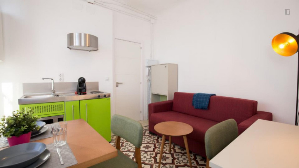 1-bedroom apartment, with outdoor area