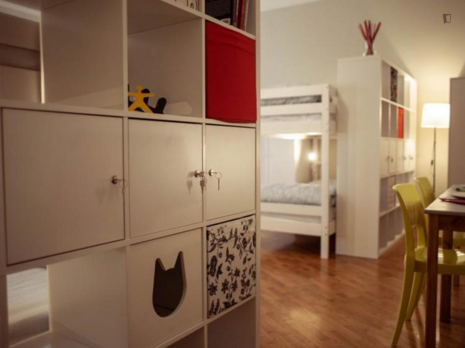 Bed in a big shared bedroom, in the Centro district