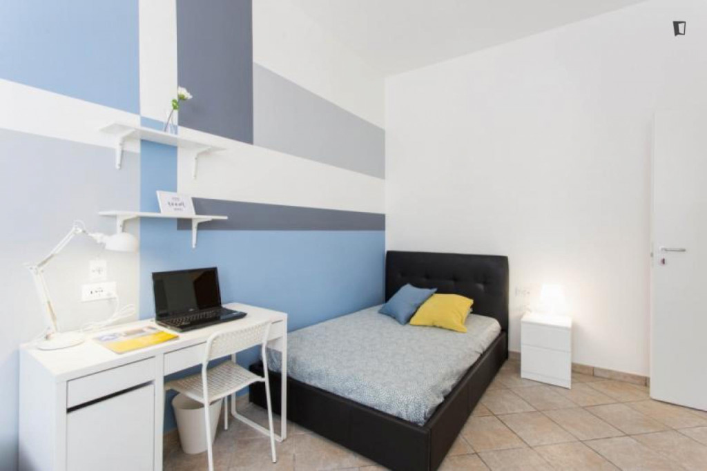 Bed in a Modern ensuite twin bedroom next to Politecnico Bovisa Campus - Milan - chambre - ImmoJeune