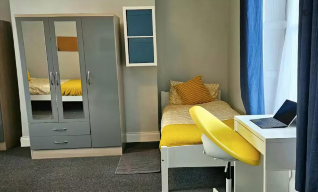 Bed in a colourful twin bedroo, in Broadstone - Dublin - chambre - ImmoJeune