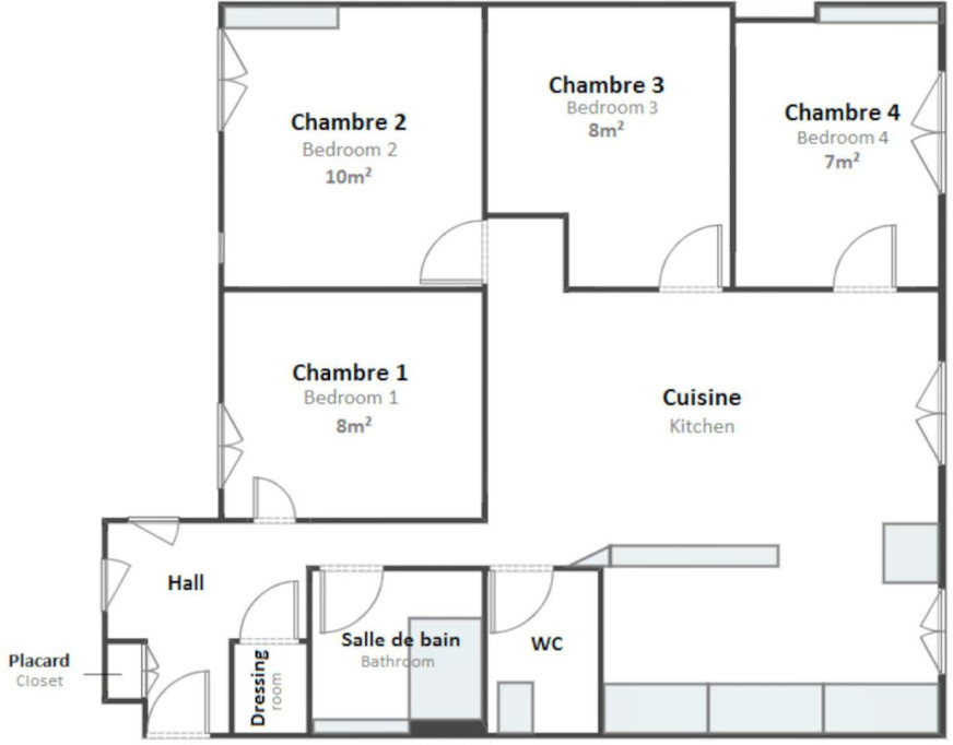 4-Bed Apartment on Grande Rue de la Guillotière