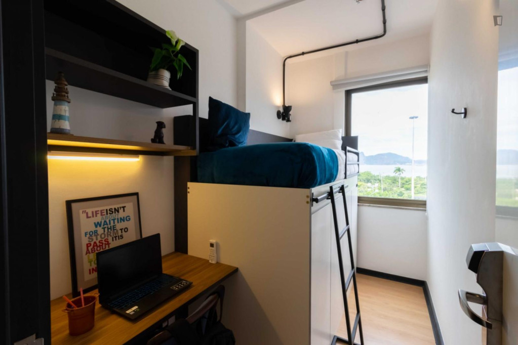 Nice single bedroom in 2-bedroom apartment, in Flamengo - Rio de Janeiro - chambre - ImmoJeune