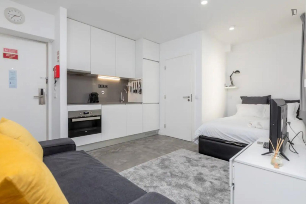 Bright Studio with a terrace close to Baixa de Santo António Park - Aveiro - chambre - ImmoJeune