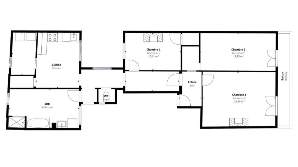 Chic Bright Apt. near Centre Historique