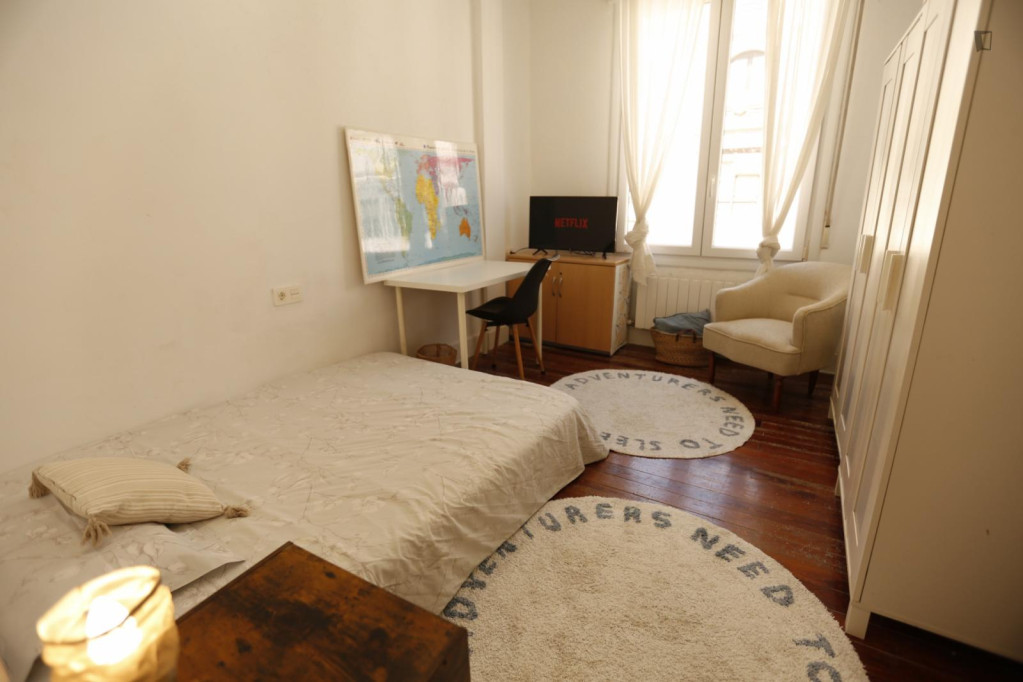 Inviting double bedroom near Parque Doña Casilda Iturrizar - Bilbao - chambre - ImmoJeune