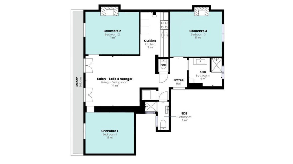 3-Bed Apartment on Boulevard de la Villette