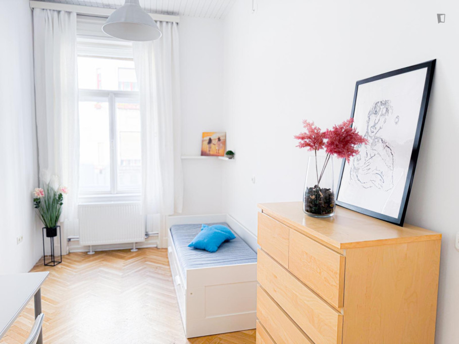 Cozy single bedroom in shared flat in well-connected Ferencváros district - Budapest - chambre - ImmoJeune