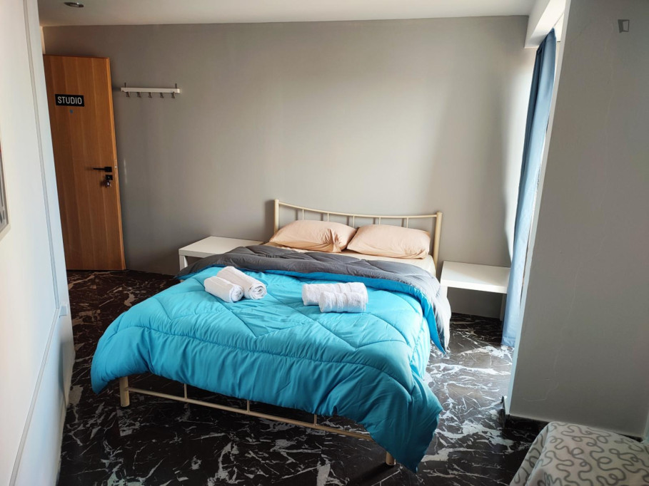 Modern double bedroom in a 10-bedroom apartment No18-9