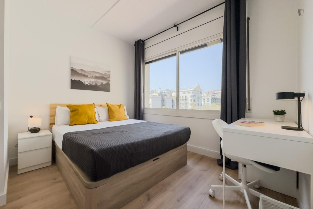 Bright double bedroom in Dreta de l'Eixample - Barcelone - chambre - ImmoJeune