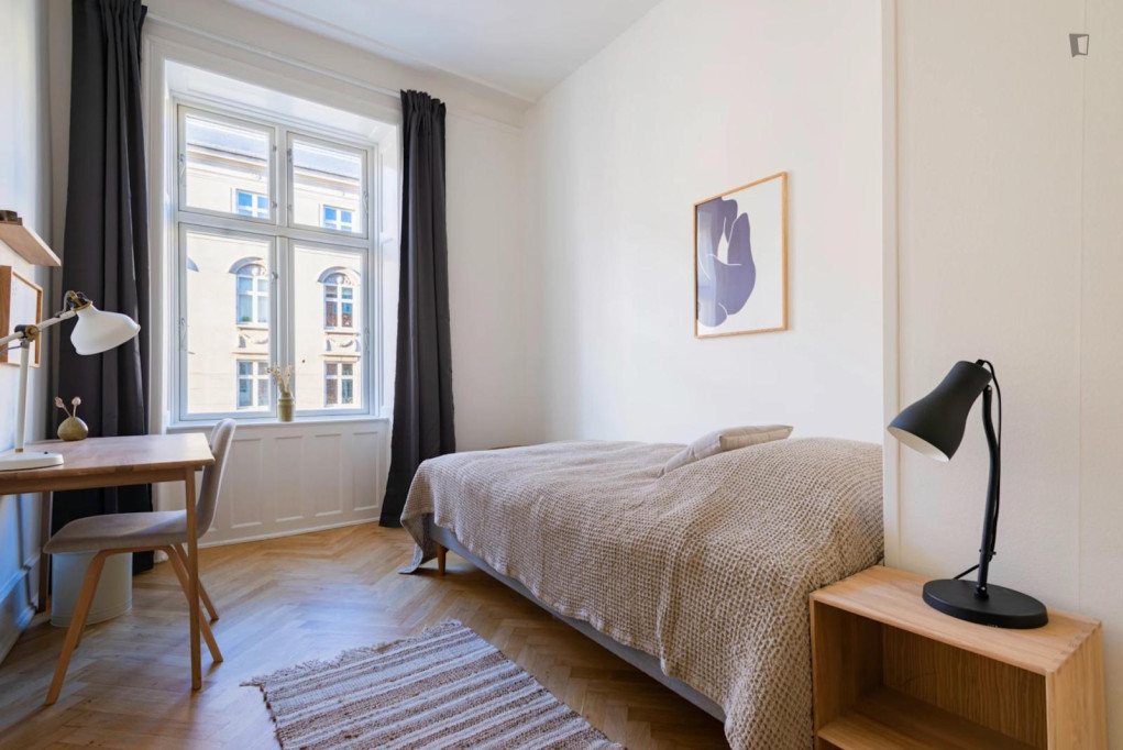 Charming single bedroom in modern shared flat in the city centre - Copenhagen - chambre - ImmoJeune