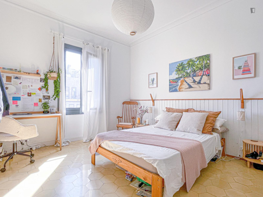 Wonderful double bedroom in coliving in central Barcelona - Barcelone - chambre - ImmoJeune