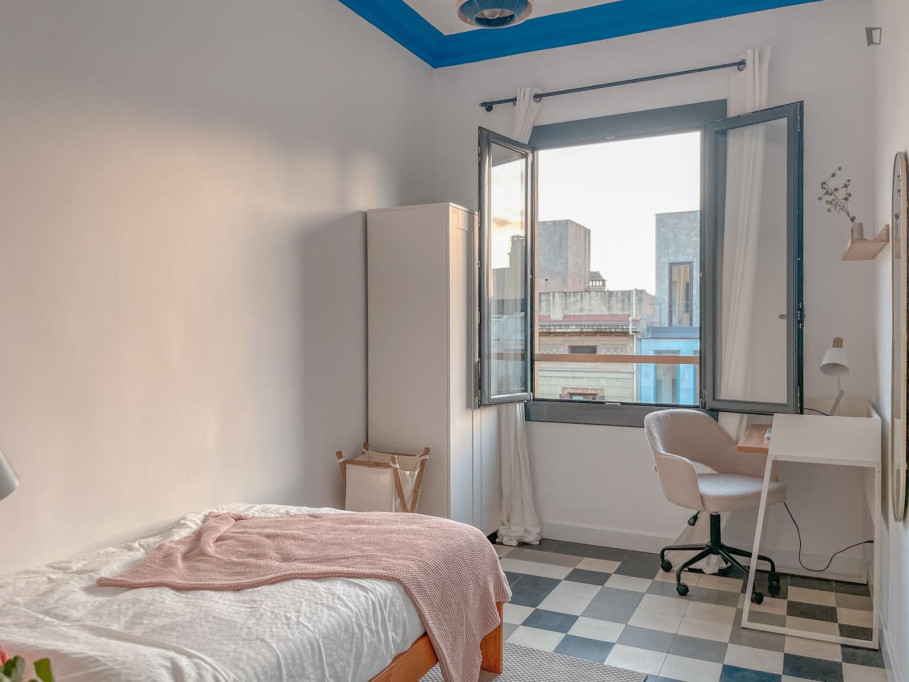 Appealing double bedroom in coliving in central Barcelona - Barcelone - chambre - ImmoJeune