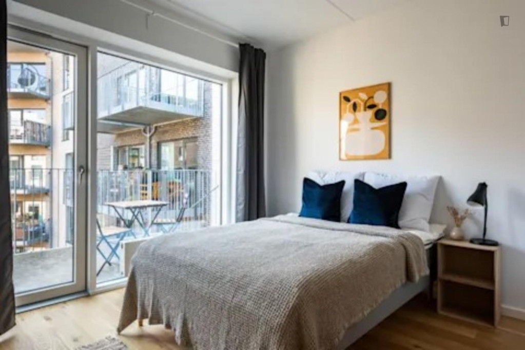 Charming double bedroom with a balcony, in Holmene - Copenhagen - chambre - ImmoJeune