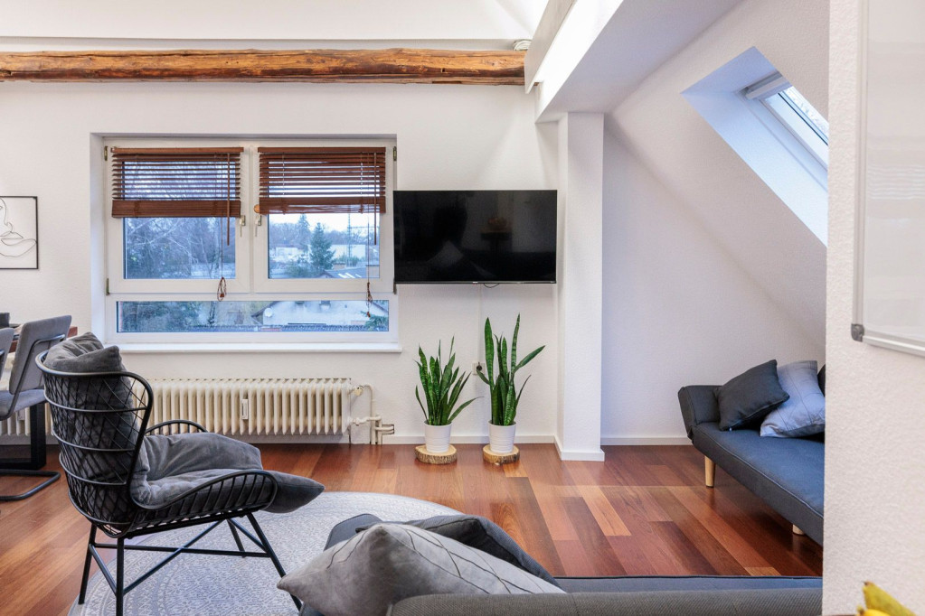 Elegant living oasis by the canal