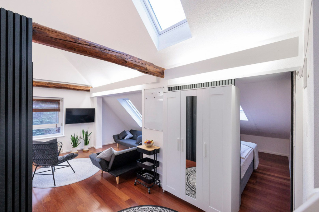 Elegant living oasis by the canal