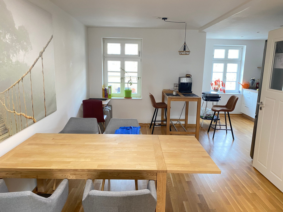temporary interim rent furnished maisonette top floor flat for up to 8 months in Gohlis / Start: July25