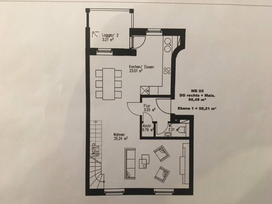 temporary interim rent furnished maisonette top floor flat for up to 8 months in Gohlis / Start: July25