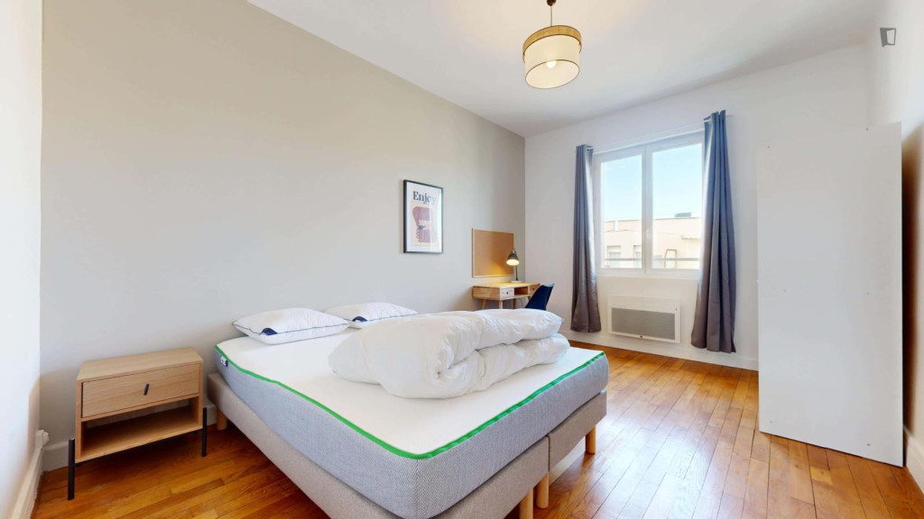 Welcoming double bedroom in the Villette Gare neighbourhood