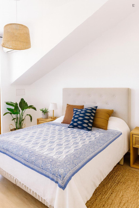 Singe Bedroom with Private Bathroom in a Charming Villa - Rome - chambre - ImmoJeune