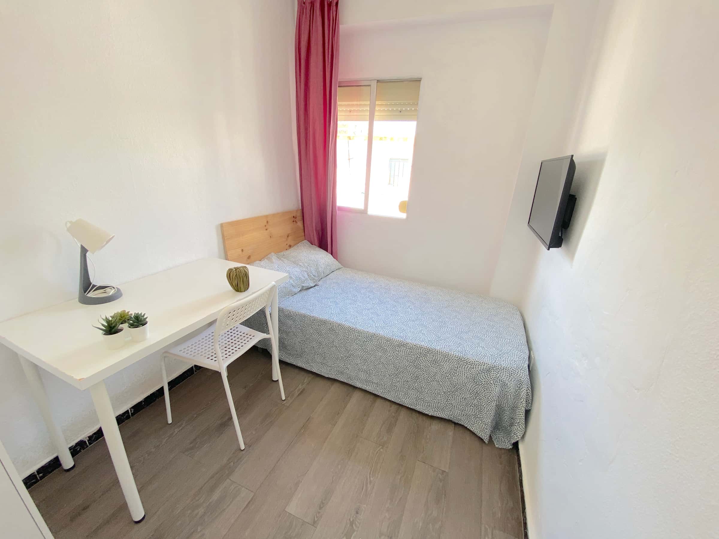Sunny room near center with WIFI and TV for students