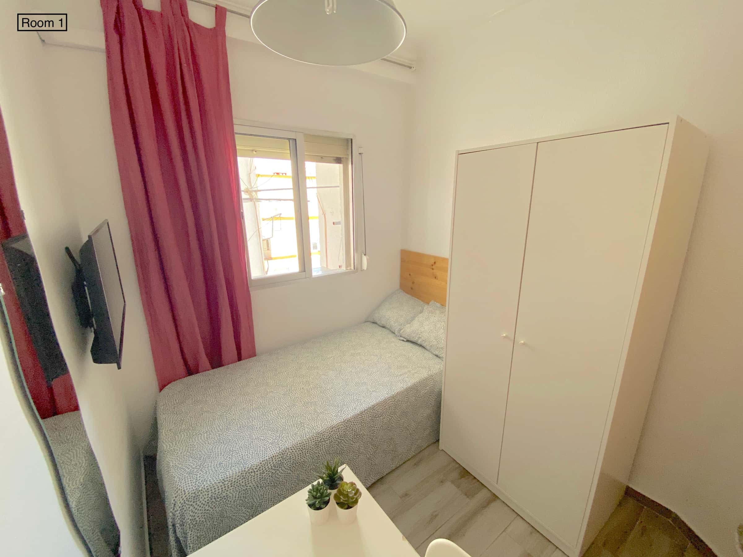 Sunny room near center with WIFI and TV for students