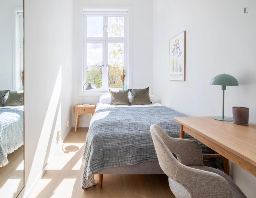 Sunny single bedroom in Grünerløkka - Oslo - chambre - ImmoJeune