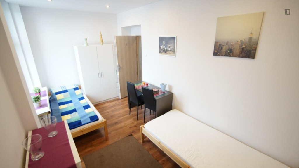 Snug twin ensuite bedroom in the Centrum district - Lodz - chambre - ImmoJeune