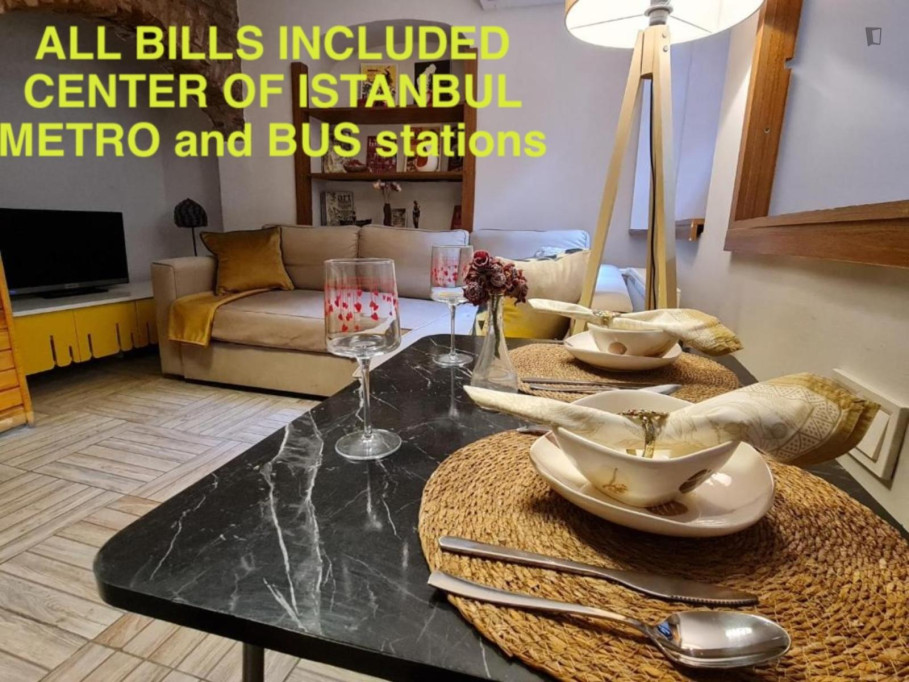 Charming Studio 3 Min to Istiklal  Terrace  King Bed - Istanbul - chambre - ImmoJeune