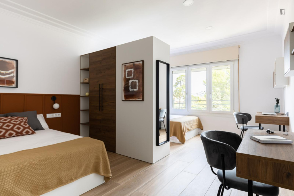 Spacious twin bedroom in shared flat in Sarrià - Sant Gervasi - Barcelone - chambre - ImmoJeune