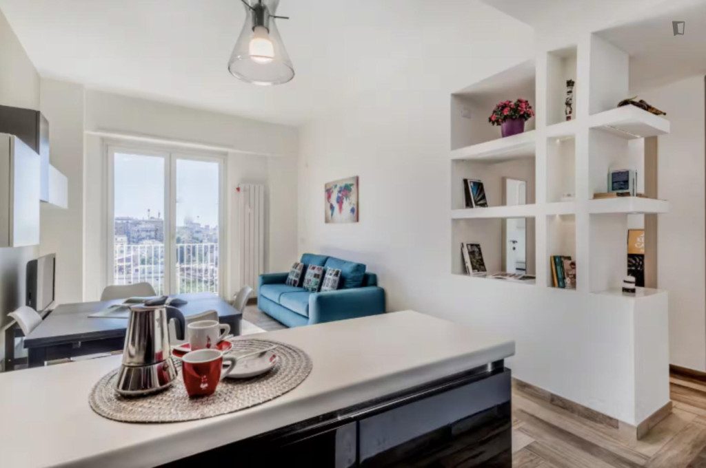 Lovely One-Bedroom Apartment with Terrace in Rome - Rome - chambre - ImmoJeune