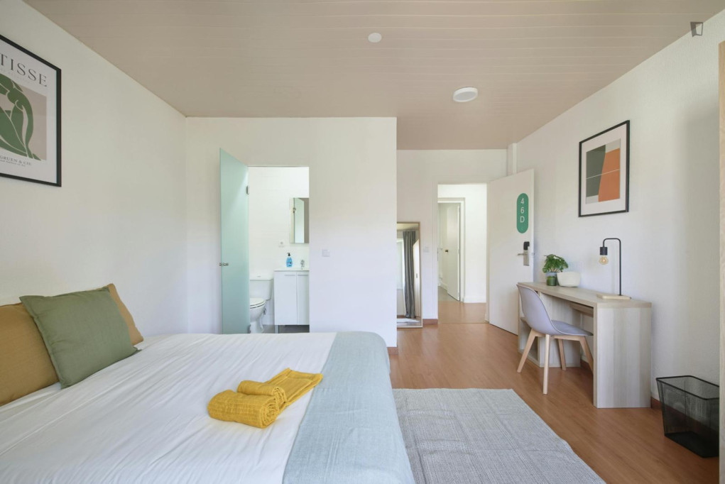 Very lovely ensuite double bedroom near Avenida metro - Lisbonne - chambre - ImmoJeune
