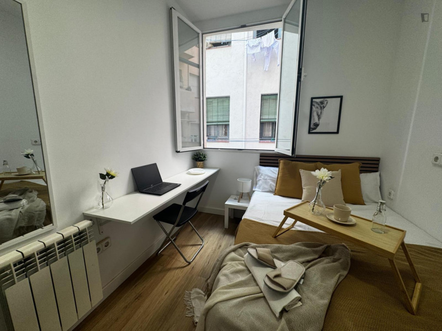 Cosy bedroom with private bathroom and private kitchen in a shared flat - Madrid - chambre - ImmoJeune
