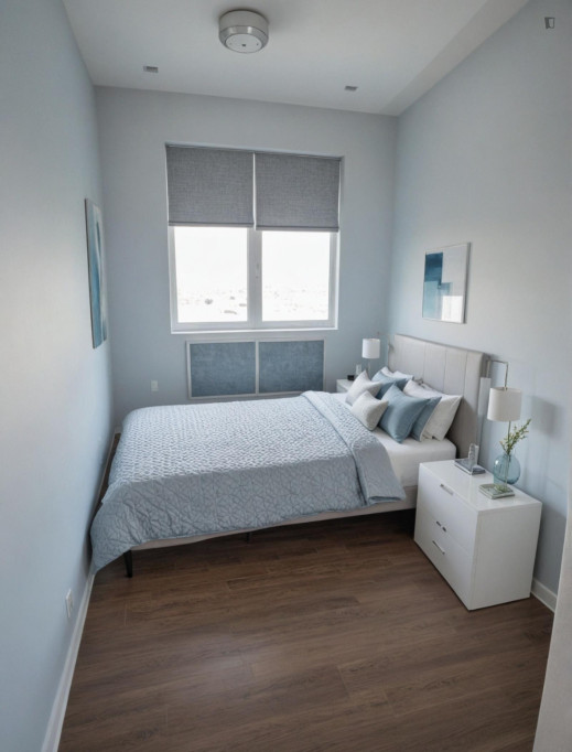 Cozy double bedroom in 3-bedroom attic with terrace close to the beach - Valence - chambre - ImmoJeune