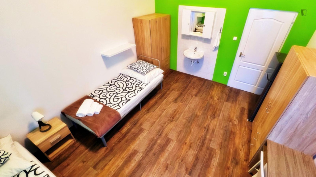 Bed in a pleasant twin bedroom, in Ferencváros - Budapest - chambre - ImmoJeune