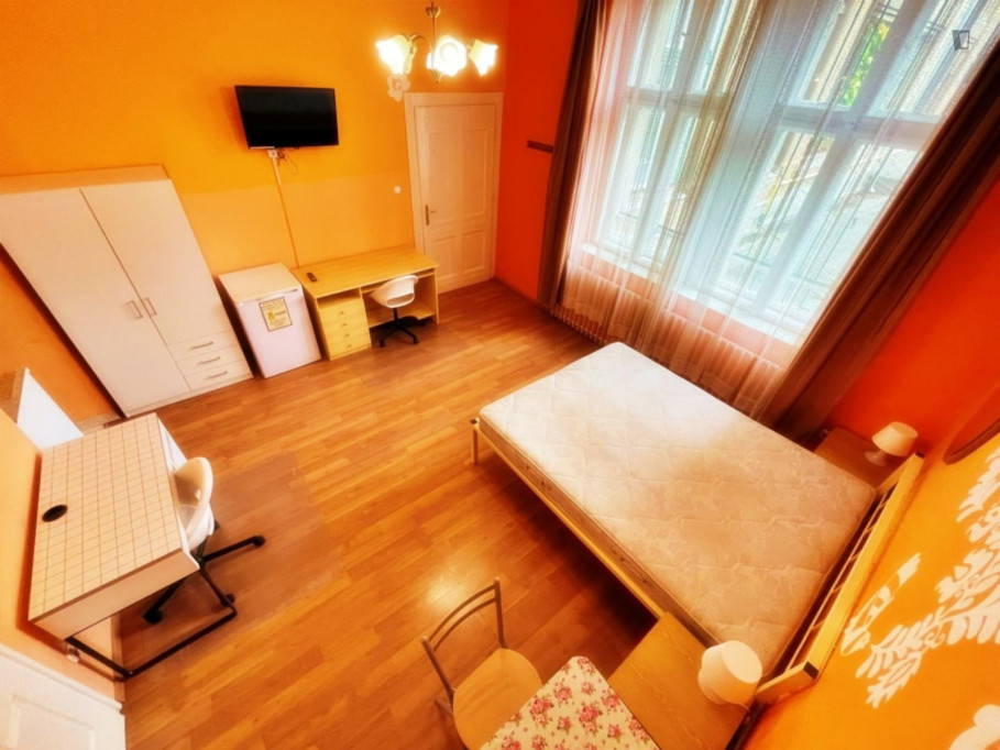 Bed in a comfy twin ensuite bedroom with kitchenette, in Ferencváros - Budapest - chambre - ImmoJeune