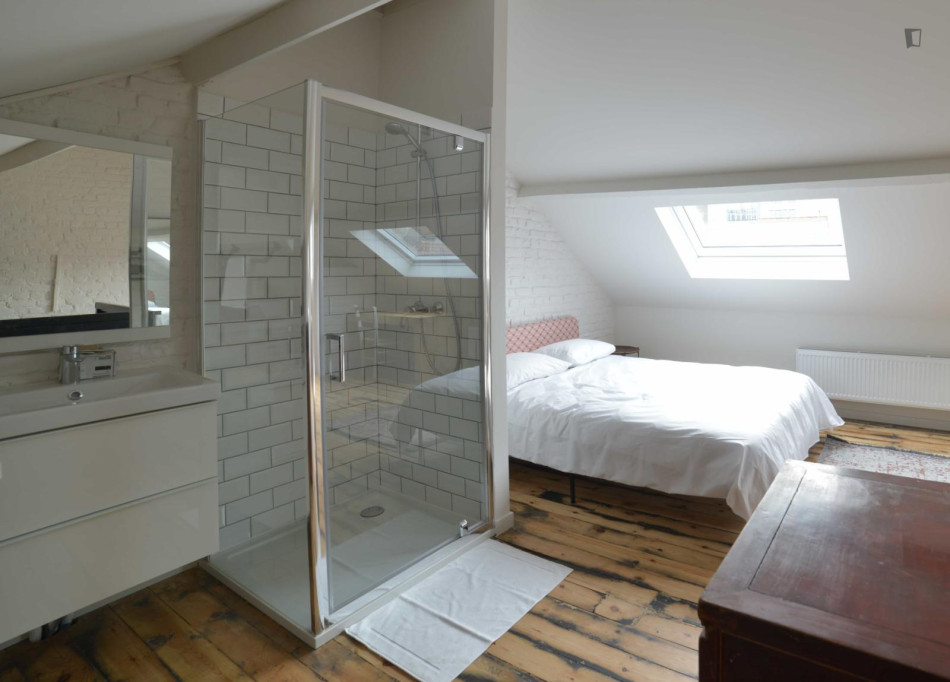 Comfy ensuite double bedroom near Schuman metro - Bruxelles - chambre - ImmoJeune
