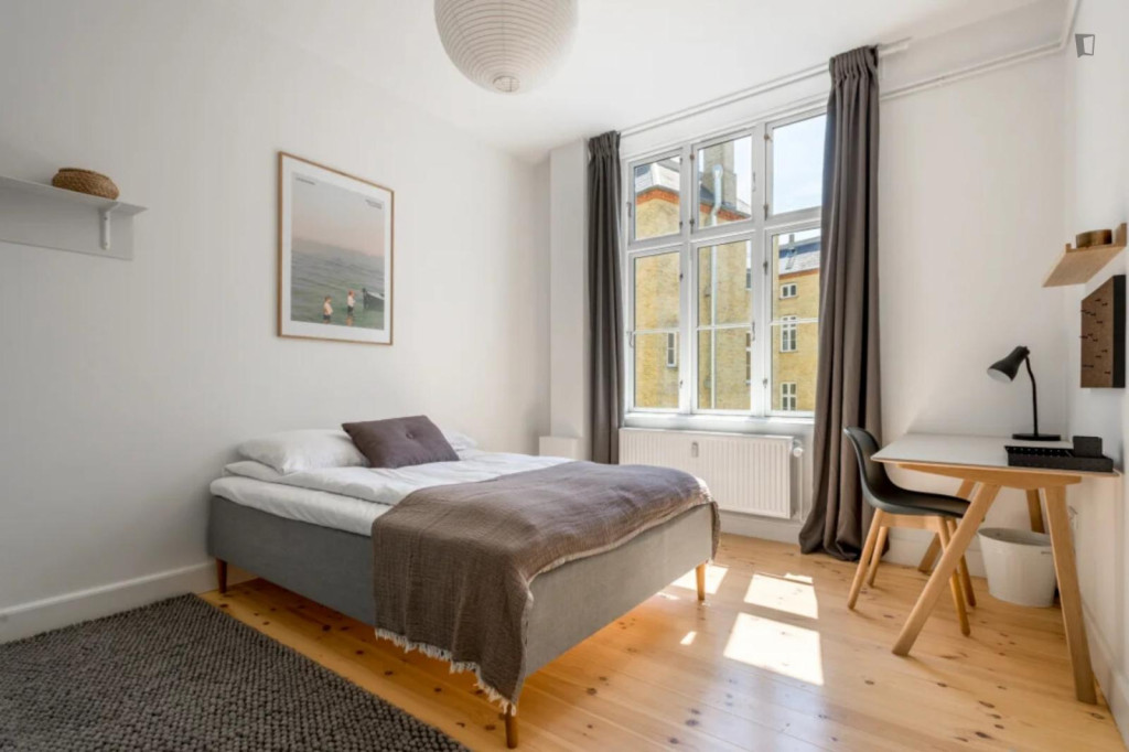 Spacious single bedroom in charming shared flat in Frederiksberg - Copenhagen - chambre - ImmoJeune