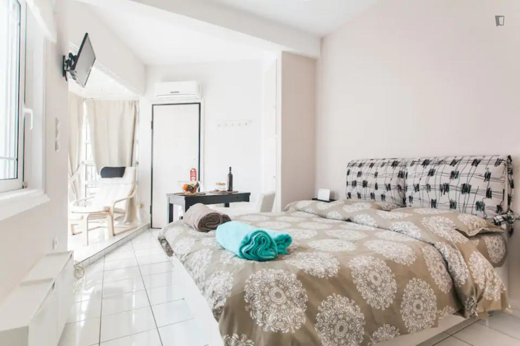 Beautiful pethouse studio apartment in the colourful Kypseli area - Athens - chambre - ImmoJeune