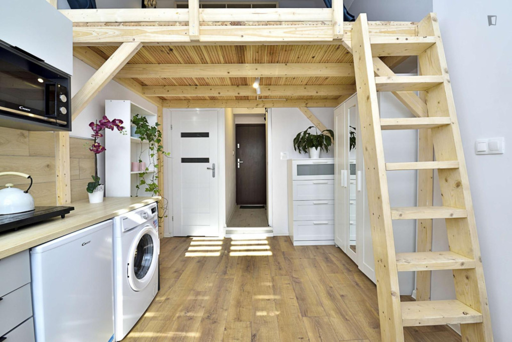 Charming lofted studio in the vicinity of the University of Lodz - Lodz - chambre - ImmoJeune