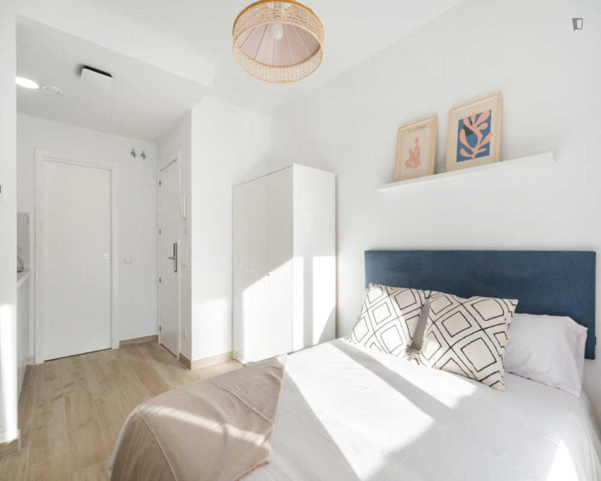 Spacious double ensuite bedroom with a balcony, in Valdeacederas - Madrid - chambre - ImmoJeune