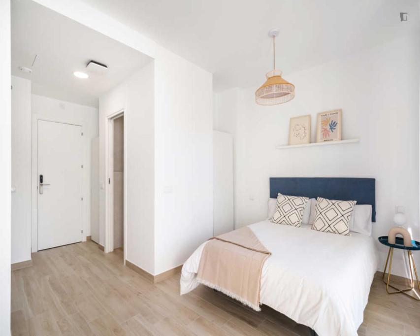 Bright double ensuite bedroom with a balcony, near Paseo de la Castellana - Madrid - chambre - ImmoJeune