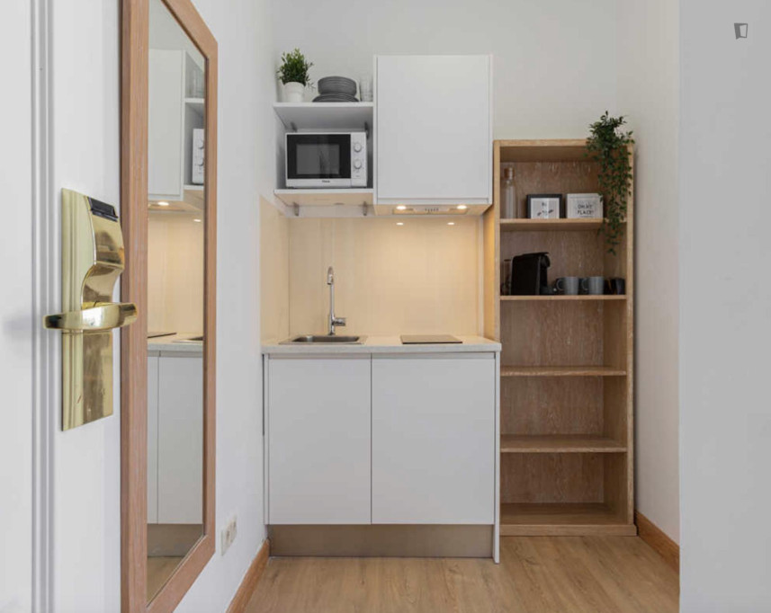 Adorable single ensuite bedroom with a kitchenette, in Chueca - Justicia - Madrid - chambre - ImmoJeune