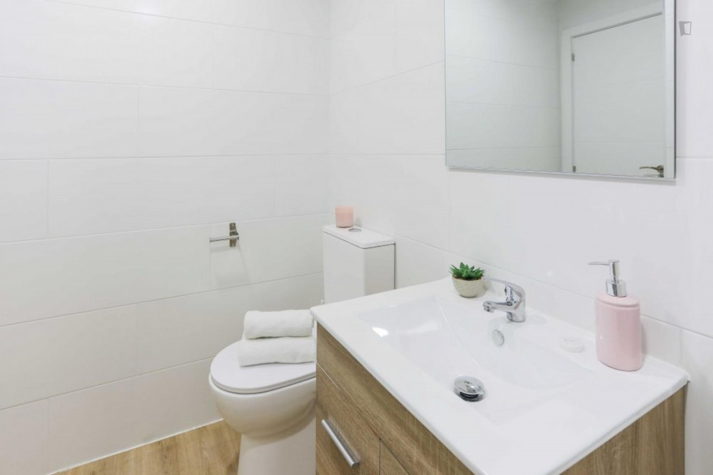 Tasteful double bedroom in a student flat, in Arguelles