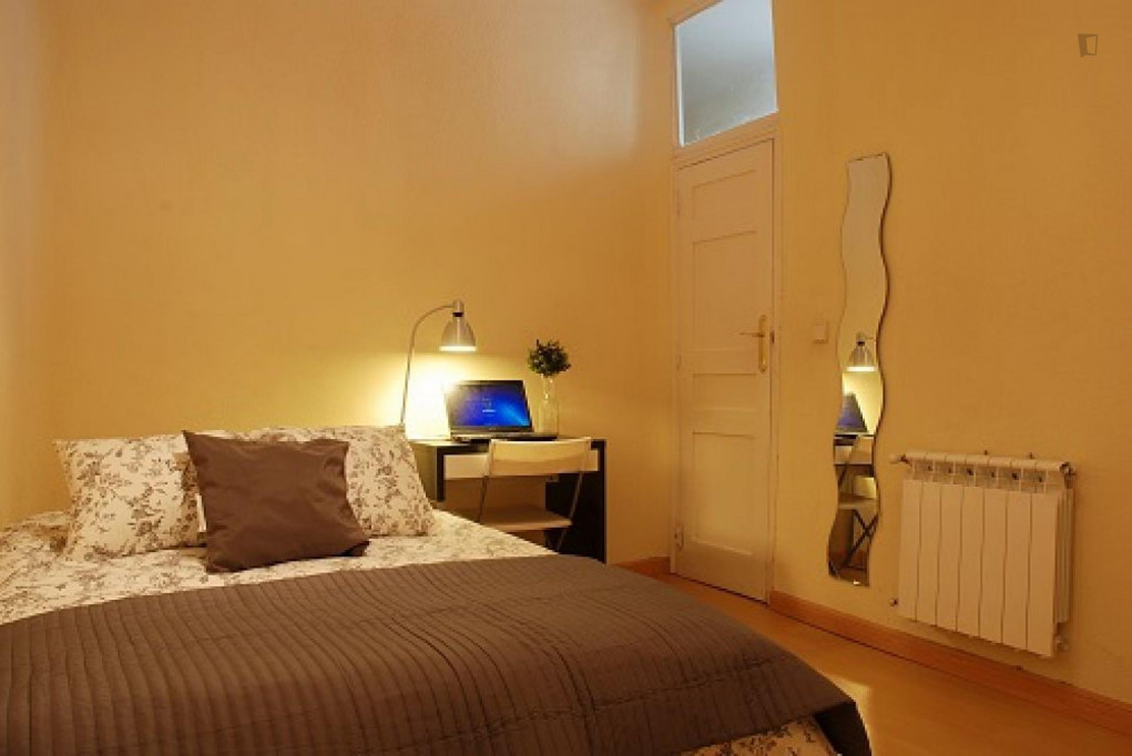 Double bedroom in 8-bedroom flat near Palacio Real